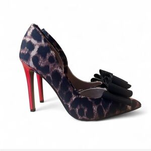 Betsey Johnson Animal Print Bow Heels Red Stiletto Size 7.5